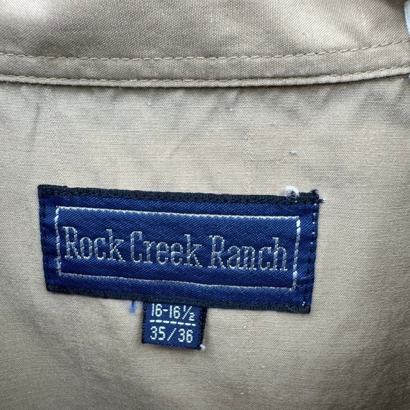 Rock Creek Ranch Western Snap Shirt Men's Size 16–16.5 Tan Long Sleeve Cowboy - Picture 3 of 11